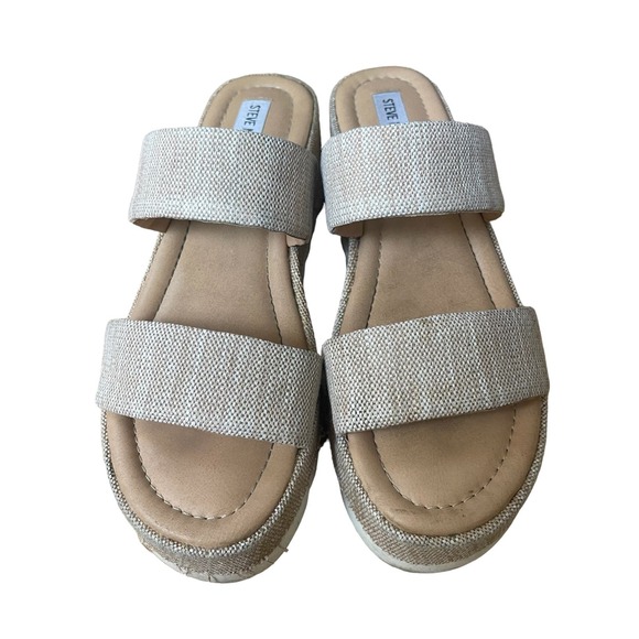 Steve Madden Women's Defuse Espadrille Wedge Sandal Raffia Size 10 - Picture 2 of 8